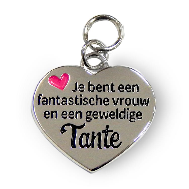 charm for you tante, bedeltje tante, cadeau tante