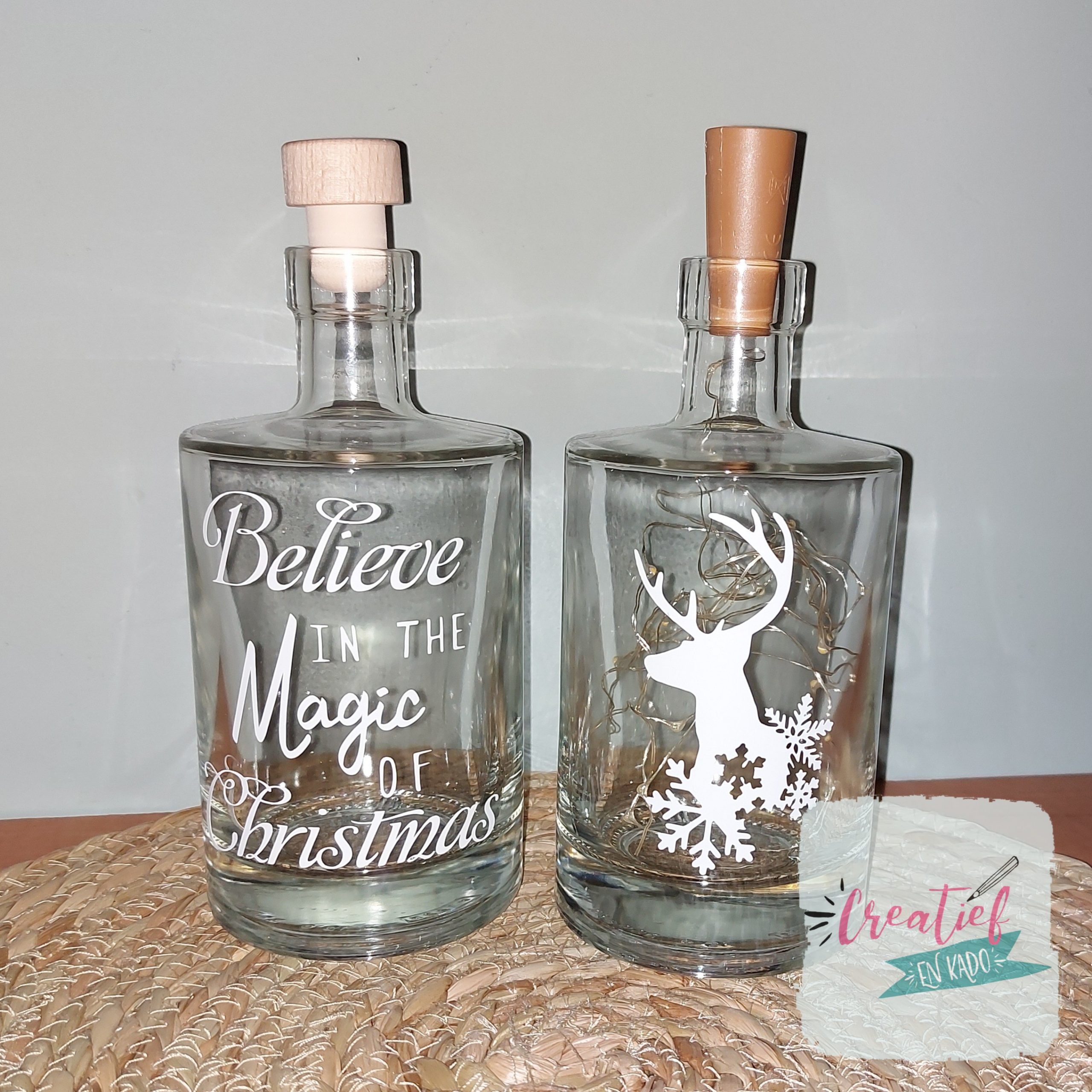 karaf kerst, kerst fles, believe in the magic of christmas