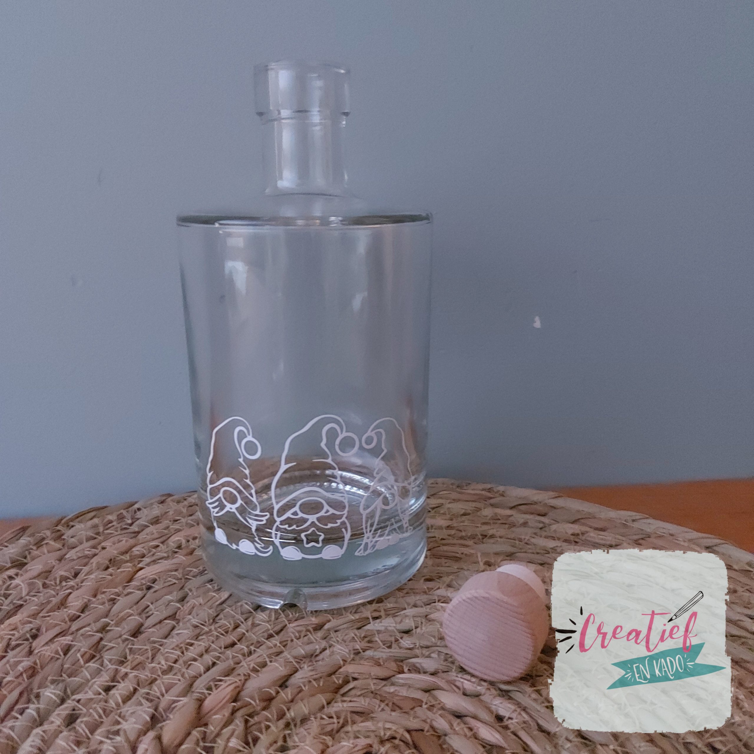 karaf kerst, kerst fles, gnomes