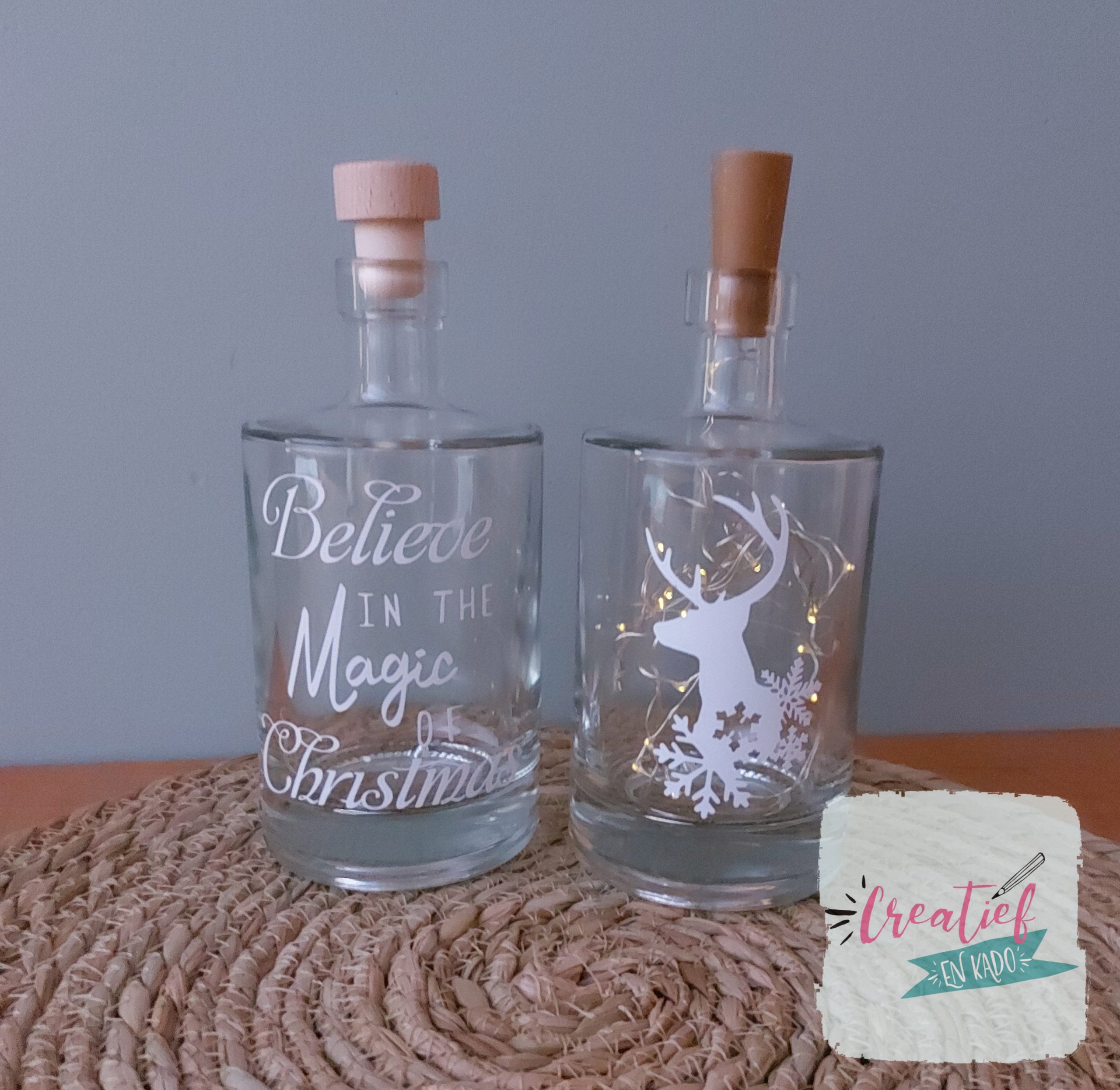 karaf kerst, kerst fles, believe in the magic of christmas