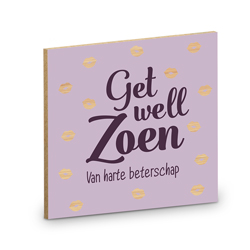 onderzetter beterschap, onderzetter get well zoen beterschap, kado gezondheid