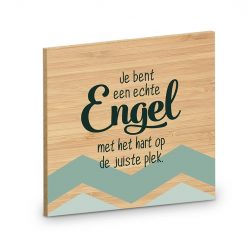 houten onderzetter engel, je bent een echte engel met het hart op de juiste plek