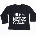 baby shirt hulppietje lange mouw hulppietje, trui hulppietje, shirt lange mouw zwart