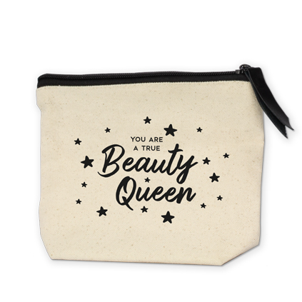 toilettas beauty queen, beauty collection, toilettas met tekst, kado voor haar