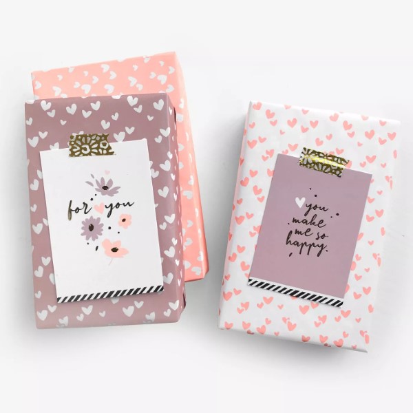 kadopapier millefleurs, minikaart cours de fleurs, kado inpakken