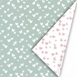 kadopapier solo hearts mint, inpakpapier solo hearts mint/pink, inpakken, cadeau papier, printje van de week