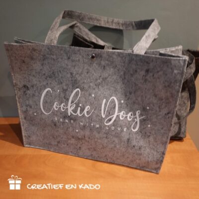vilten tas Cookie doos, vilten tas logo