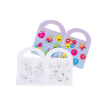 gezichtjes kleurboekje met stickers, emotion traktatie, smiley traktatie, grappige traktatie, uitdeelkadootjes, trakteren