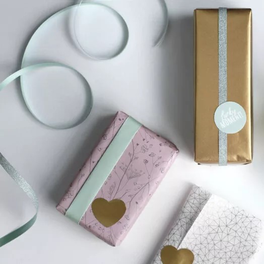 kadolint glamour, krullint glitter, inpakken, inpakinspiratie