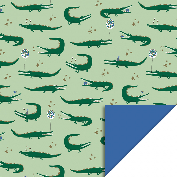 kadopapier crocodile, inpakpapier crocodile, inpakken, inpakpapier jongens, inpakpapier krokodil