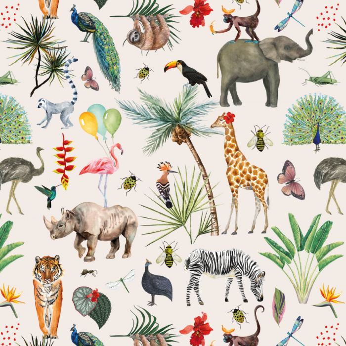 kadopapier jungle, inpakpapier jungle, inpakken, dierenprint, kadopapier kinderen