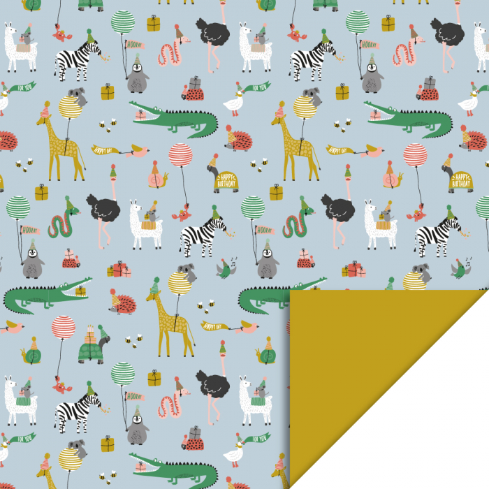 kadopapier party animals, inpakpapier party animals