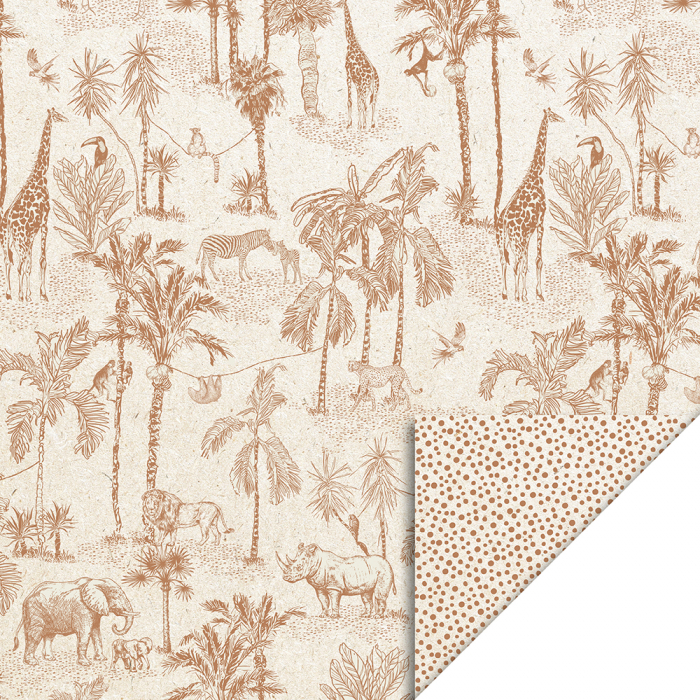inpakpapier vintage jungle, kadopapier vintage jungle, inpakken,