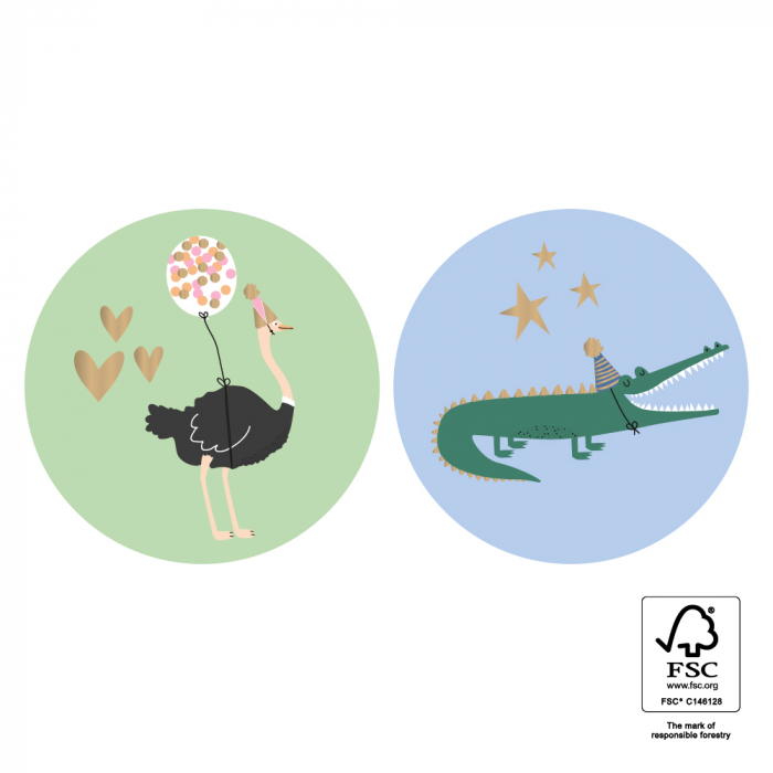 kadosticker ostrich, kadosticker crocodile, inpakken