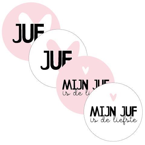 kadostickers juf / mijn juf, sluitstickers, inpakken, liefste juf, verjaardag juf,