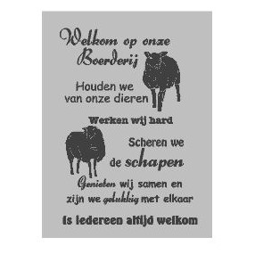 tekstbord welkom op onze boerderij schapen, tekstbord schapen boerderij, tekstbord werk