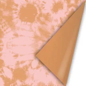 inpakpapier tie dye peach brons, kadopapier tie dye, inpakken