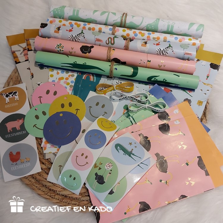 inpakset verjaardag kind, inpakset jarig, kadopapier verjaardag, inpakken, kadozakjes, kadolabels, kadostickers