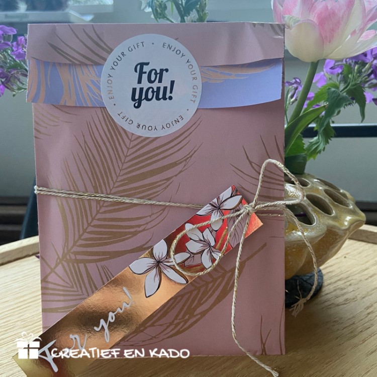 kadozakje palm leaves roze, inpakken