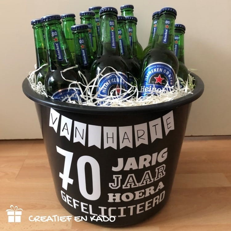 verjaardagsemmer, kadopakket, bierpakket, kado verjaardag man, klusemmer, klantfoto petra