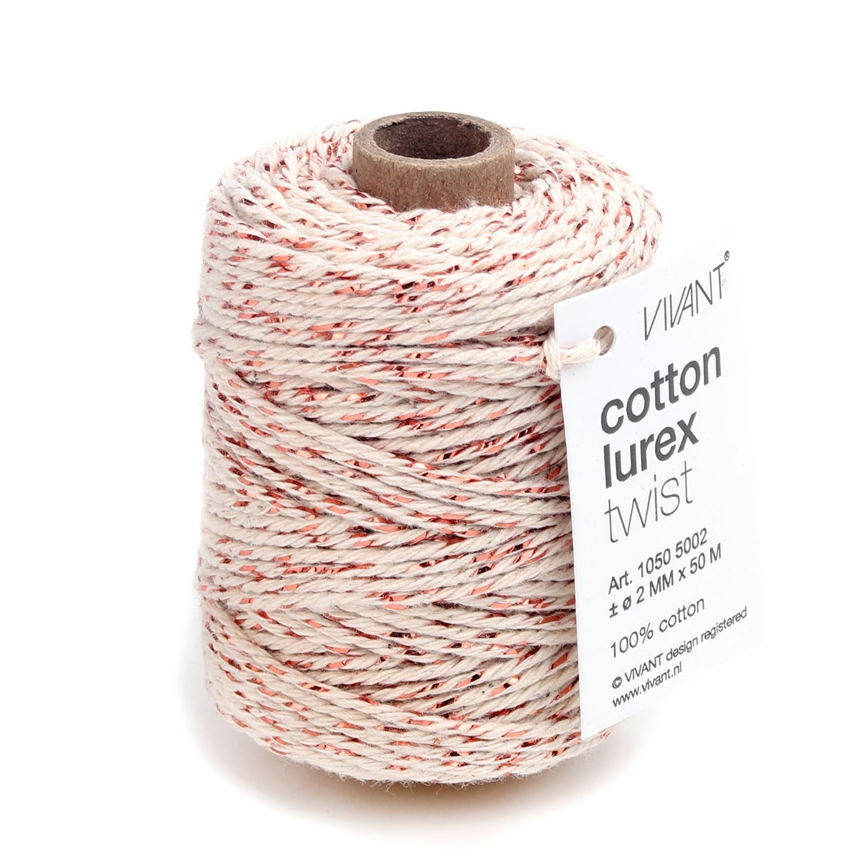 katoen koord creme/ rosegold, inpakken, touw