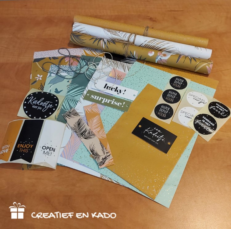 inpakset summer, kadopapier zomer, kadozakjes, kadostickers