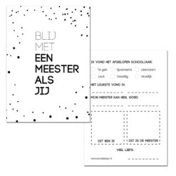kaart meester, kaart blij met een meester als jij