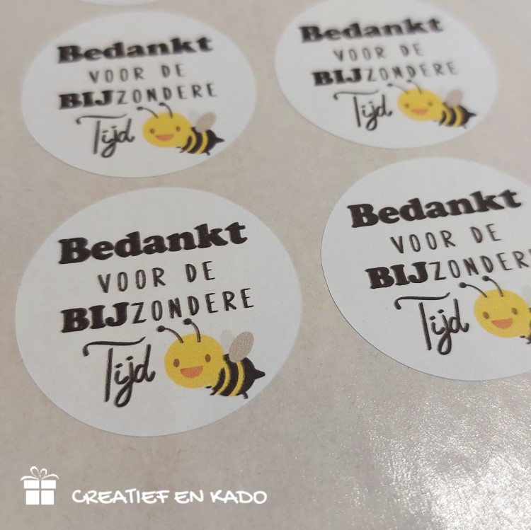 kadosticker bedankt voor de bijzondere tijd, kadosticker bijzondere tijd, sluitsticker bijzondere tijd