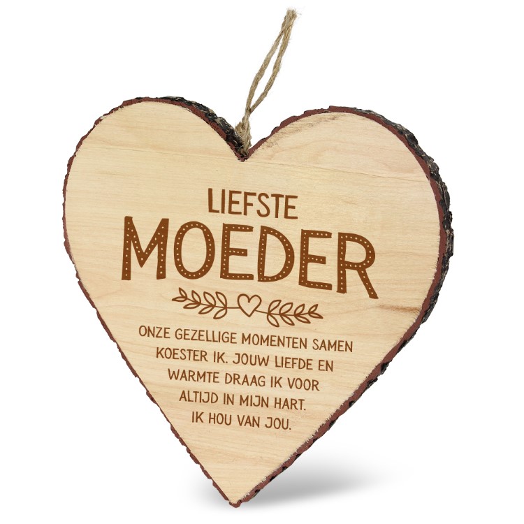 liefste moeder hart, houten hart moeder, mijn hart collectie