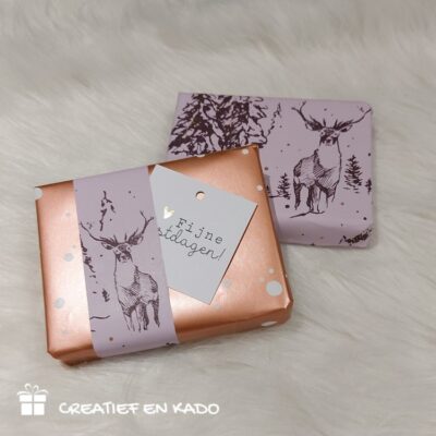 inpakpapier reindeer forest, inpakken kerstmis, inpakinspiratie, kadolabel fijne feestdagen, printje van de week