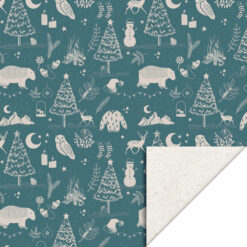 inpakpapier x-mas vintage blue, kadopapier x-mas, kadopapier kerstmis, inpakken