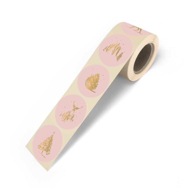 kadostickers reindeer forest, inpakken, sluitstickers kerstmis