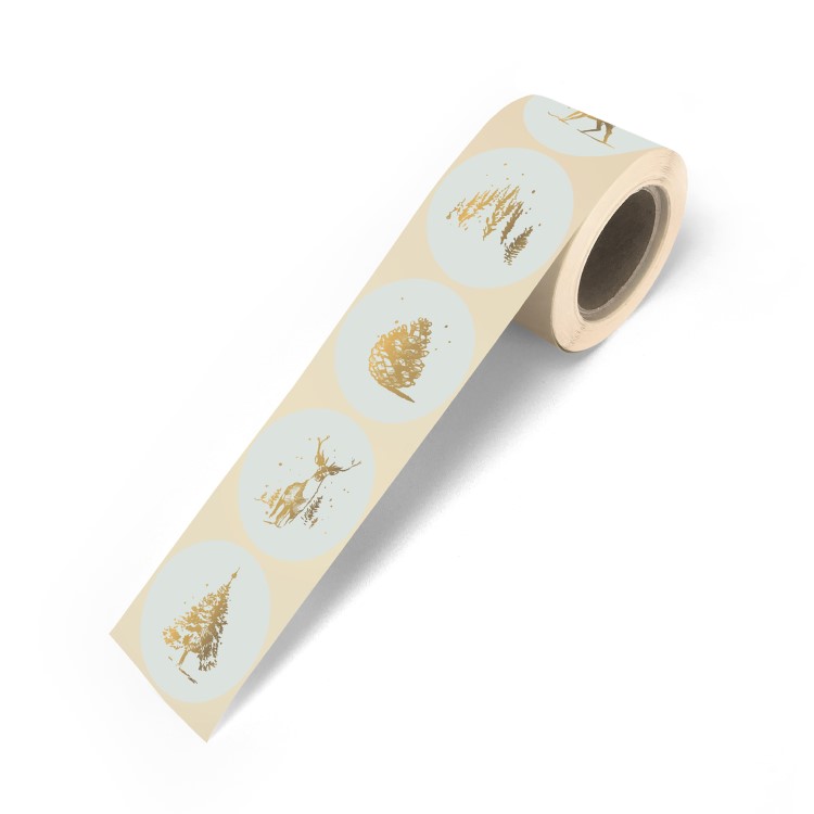 kadostickers reindeer forest, sluitstikcers kerst, inpakken kerstmis