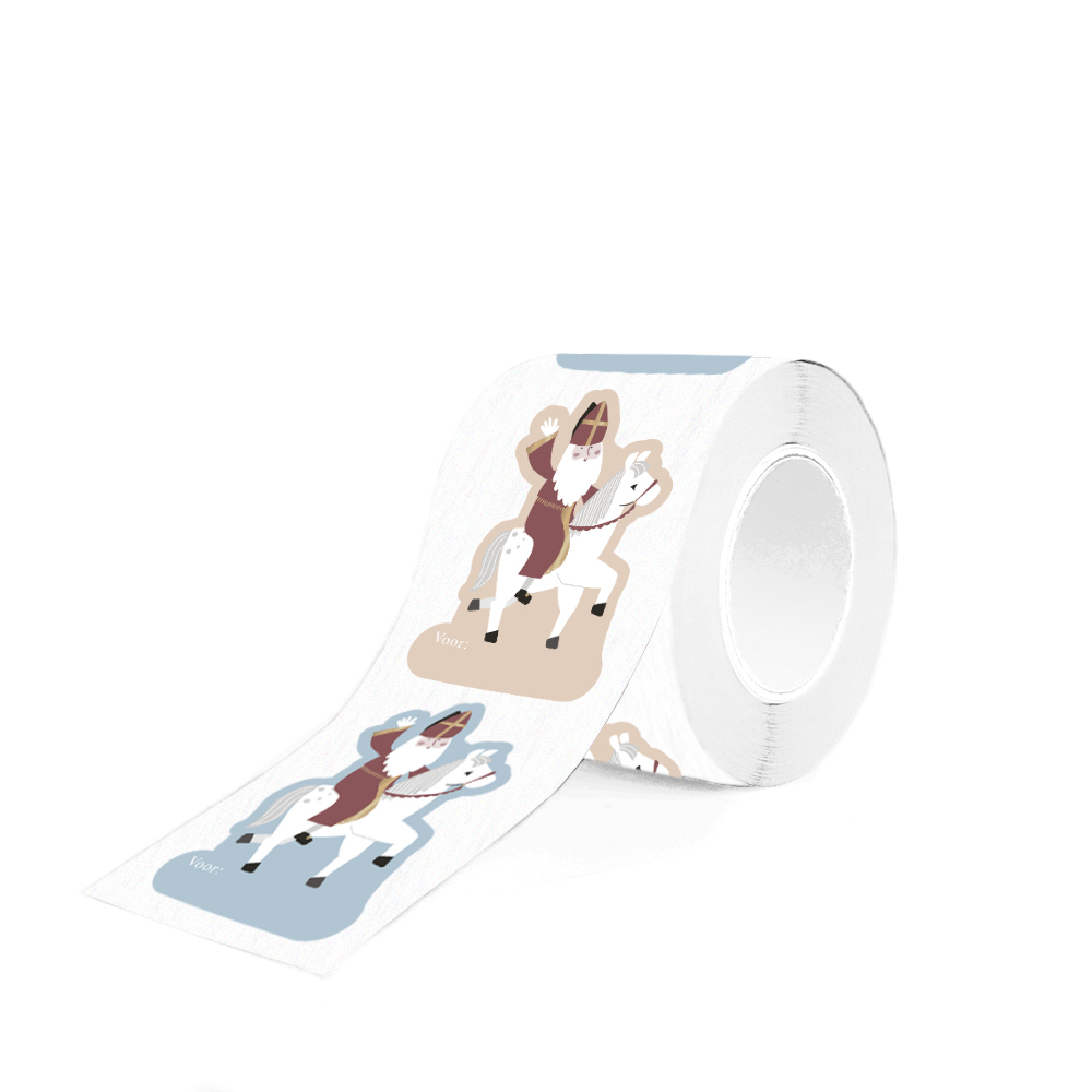 kadostickers sint duo, kadostickers sint op paard, sluitstickers, inpakken