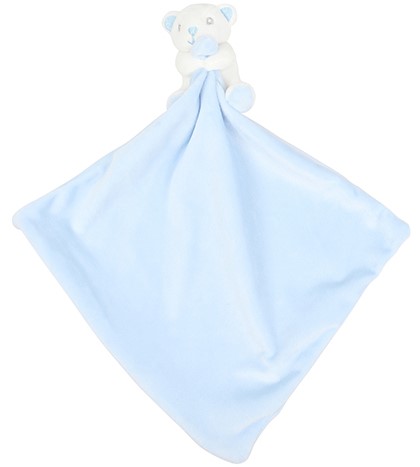 knuffeldoek beer blauw, knuffeldoek rammelaar, knuffeldoek met naam
