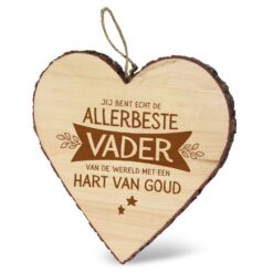 allerbeste vader hart, houten hart hanger, mijn hart, kado vaderdag