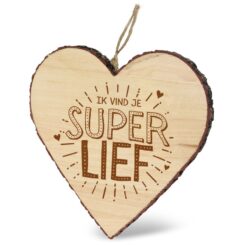 Ik vind je super lief hart, mijn hart, kado geliefde, Valentijnsdag, mijn hart, houten hart hanger