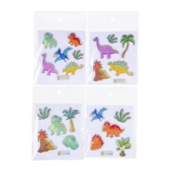 dinosaurus stickers glitter, dino traktatie, jongens traktatie, uitdeelkadootjes.