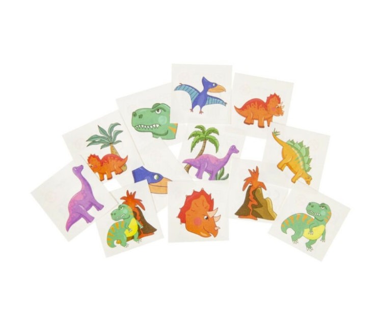 dinosaurus tattoos, dino tatoeage, traktatie, trakteren, uitdeelkadootjes