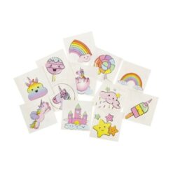 eenhoorn tattoos, unicorn tatoeages, eenhoorn traktatie, trakteren, meiden traktatie, uitdeelkadootjes