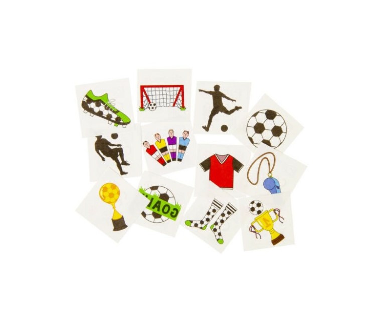 voetbal tattoos, voetbal traktatie, trakteren voetbal, uitdeelkadootjes