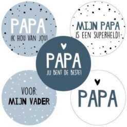 kado stickers papa, kadostickers vader, inpakken Vaderdag, sluitstickers