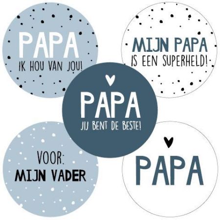 kado stickers papa, kadostickers vader, inpakken Vaderdag, sluitstickers