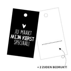 cadeaulabel jij maakt mijn kerst speciaal, kadolabel kerst, inpakken kerstmis, kadokaartje