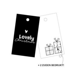 cadeaulabel lovely christmas, kadolabel kerstmis, inpakken kerst