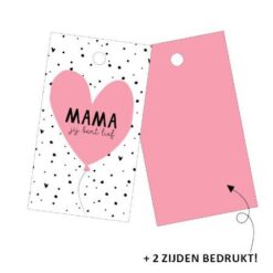 kadolabel mama jij bent lief, cadeaulabel mama, inpakken