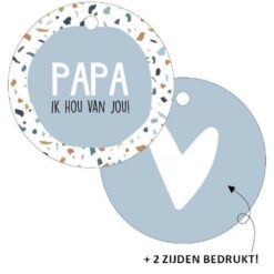 cadeaulabel papa blauw, kadolabel papa, inpakken Vaderdag