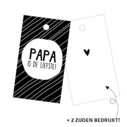 cadeaulabel papa is de liefste, kadolabel papa, inpakken Vaderdag