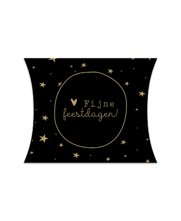 gondeldoosje fijne feestdagen, pillowbox kerstmis, kadodoosje, inpakken kerstmis