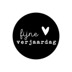 kadosticker fijne verjaardag, sluitsticker verjaardag, inpakken